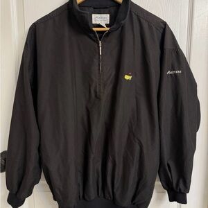 Masters Black Windbreaker with Embroidered Logo